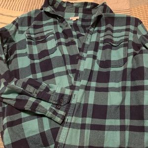 teal and black flannel